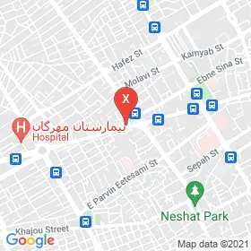 این نقشه، لوکیشن دکتر پردیس ساسانی متخصص پوست، مو و زیبایی در شهر کرمان است. در اینجا آماده پذیرایی، ویزیت، معاینه و ارایه خدمات به شما بیماران گرامی هستند.