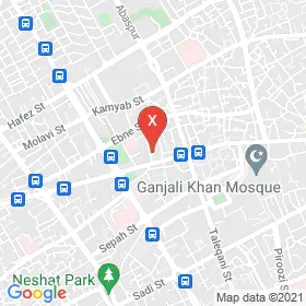 این نقشه، نشانی دکتر الهام صفری زاده متخصص ارائه خدمات پوست و زیبایی در شهر کرمان است. در اینجا آماده پذیرایی، ویزیت، معاینه و ارایه خدمات به شما بیماران گرامی هستند.